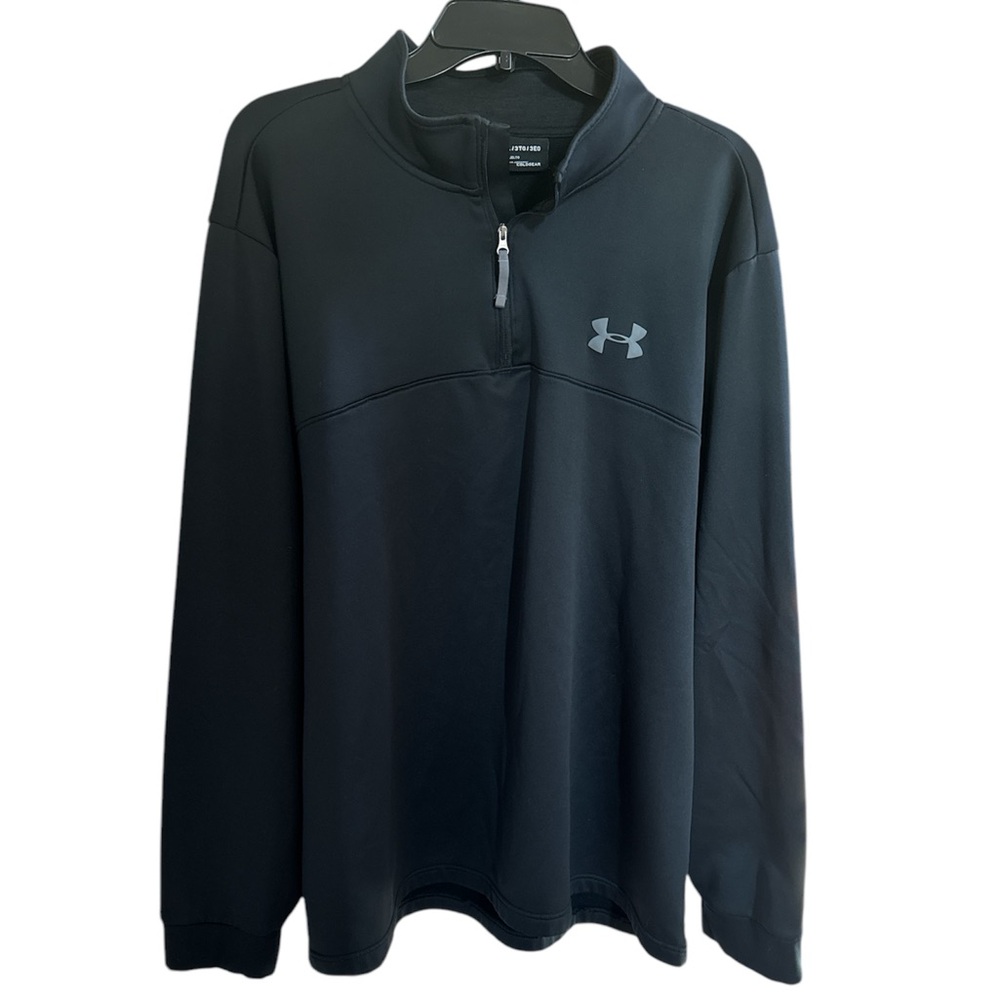 Men’s Under Armour Black 3/4 Zip Loose Fit Coldgear Pullover Size - 3XL